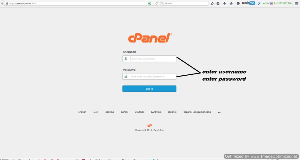 login to cpanel securely on port 2083